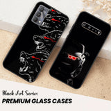 Black Art Series Premium Glass Phone Case All Models