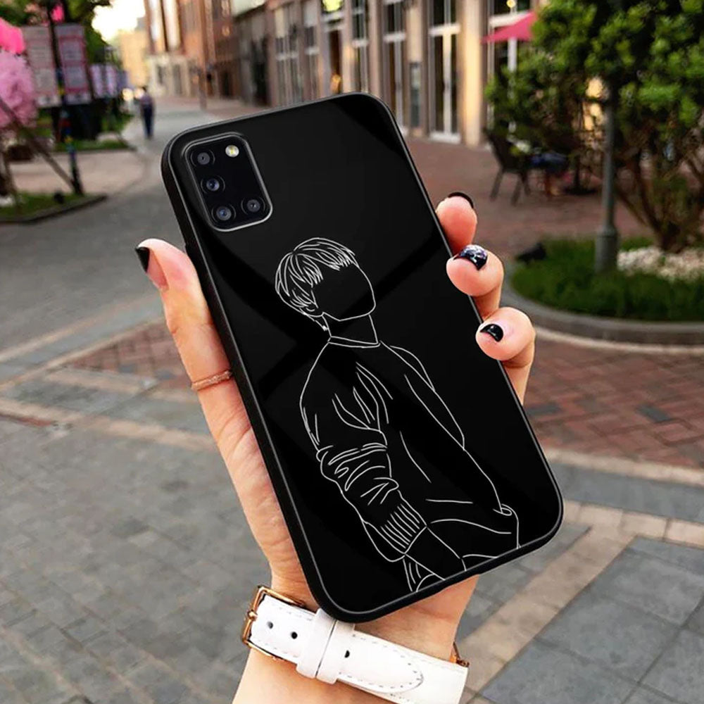 Boy Line Art Series - HQ Ultra Shine Premium Glass Phone Case All Models