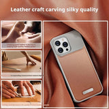 Luxury Aluminum Leather 2-in-1 Phone Case for iPhone