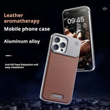 Luxury Aluminum Leather 2-in-1 Phone Case for iPhone