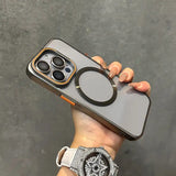 Natural Titanium Luxury Transparent Glass MagSafe Case + Camera Lens