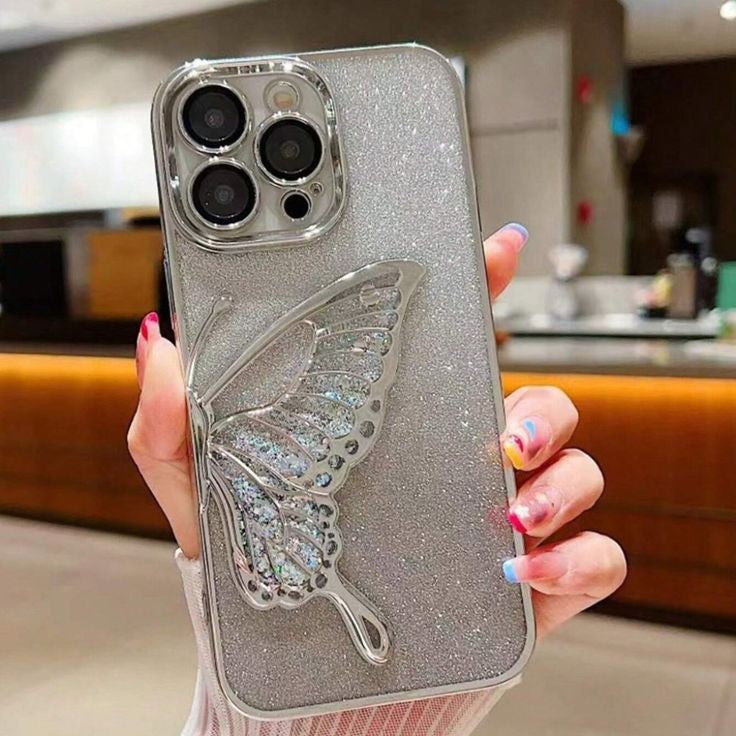 Butterfly glitter case